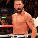 Tony Bellew after winning the WBO title fight against Julio Cesar Dos Santos in Liverpool.